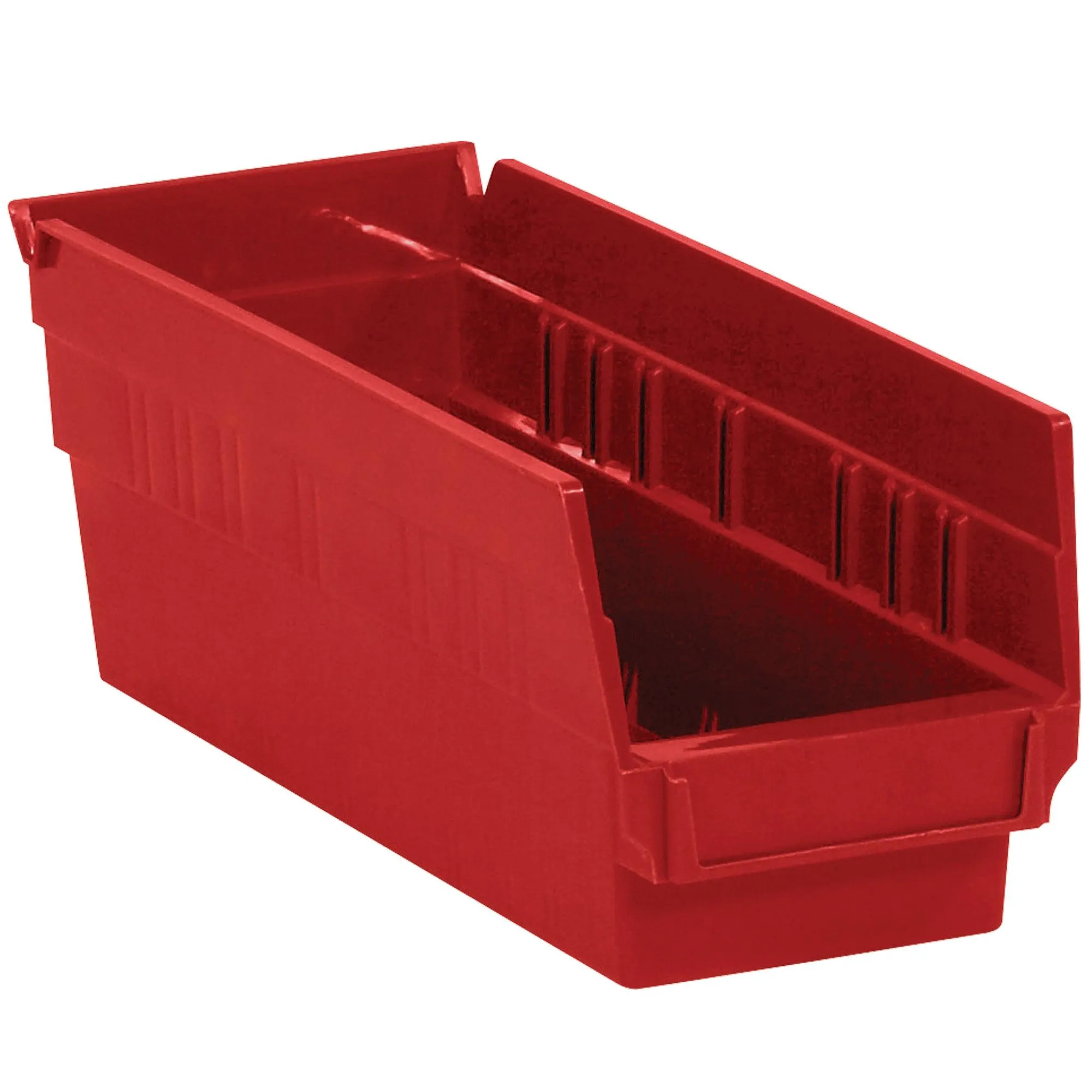 11 5/8 x 4 1/8 x 4" Red Plastic Shelf Bin Boxes