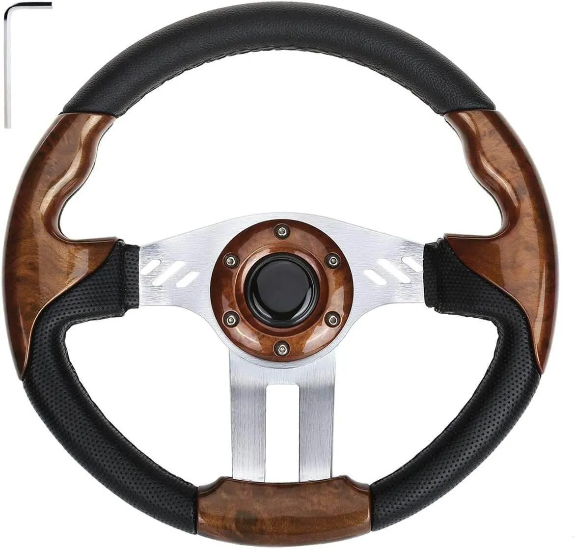 12.5 inch Wooden Golf Cart Steering Wheel Universally For Most Models - 10L0L