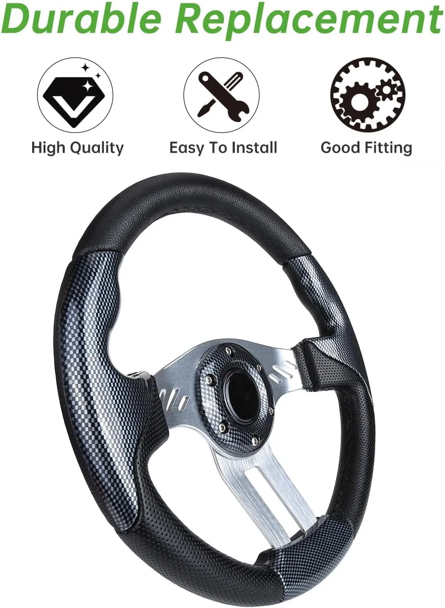 12.5 inch Wooden Golf Cart Steering Wheel Universally For Most Models - 10L0L