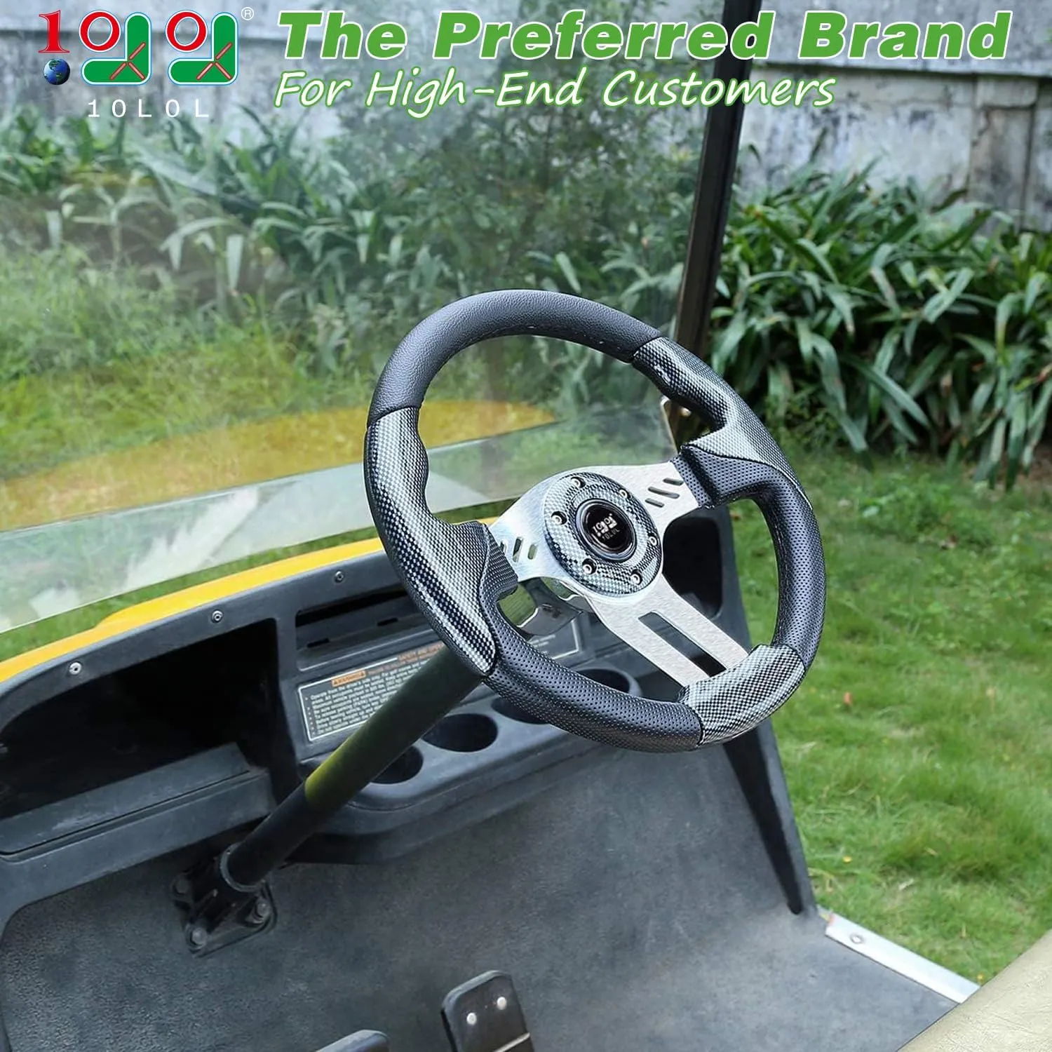 12.5 inch Wooden Golf Cart Steering Wheel Universally For Most Models - 10L0L