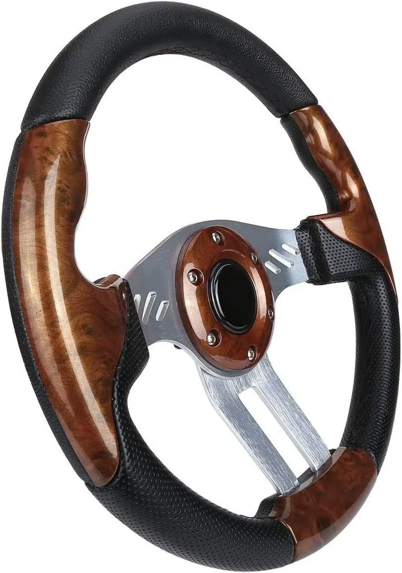 12.5 inch Wooden Golf Cart Steering Wheel Universally For Most Models - 10L0L