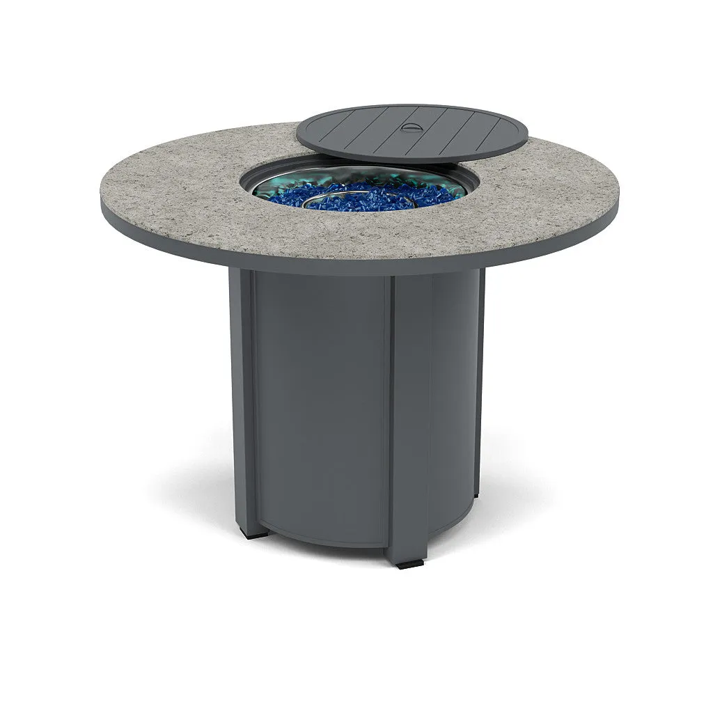 54" Round Balcony Fire Pit Table - Multiple Colors and Top Patterns