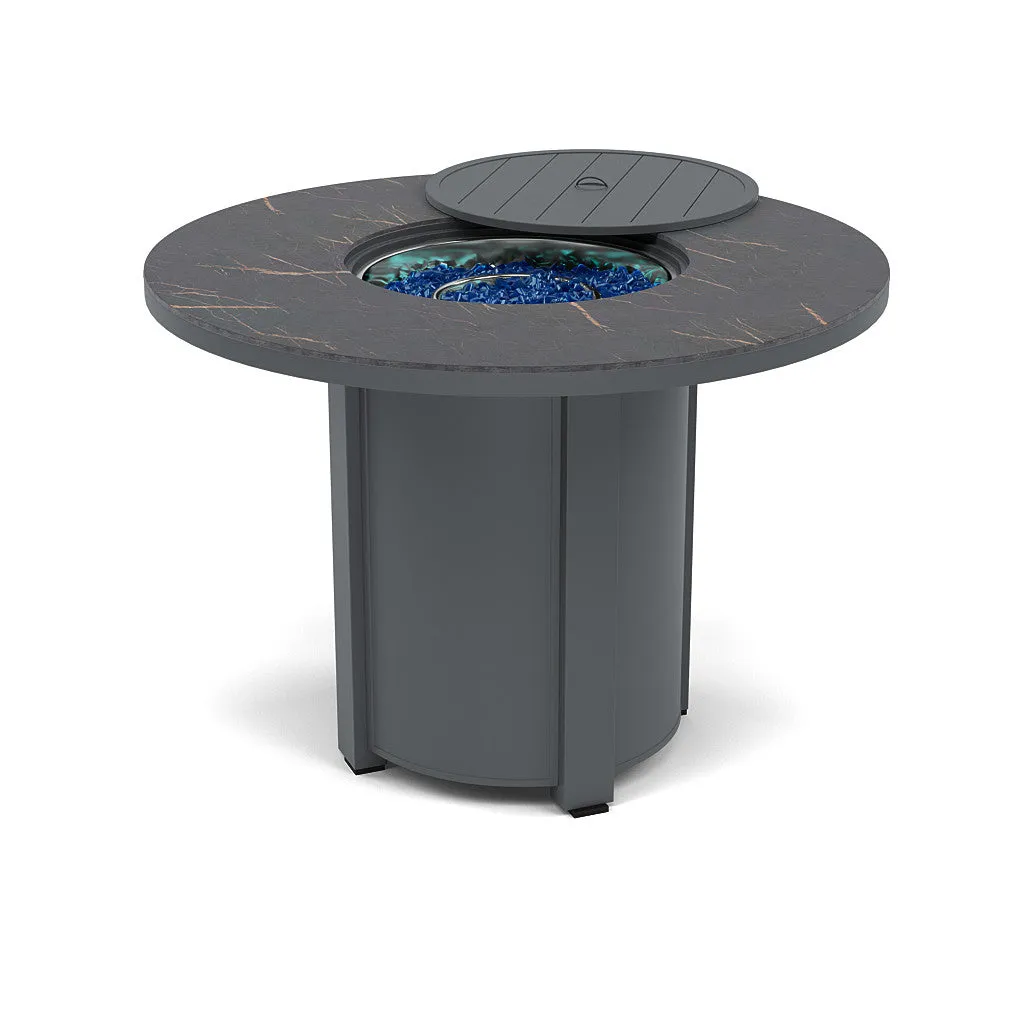 54" Round Balcony Fire Pit Table - Multiple Colors and Top Patterns