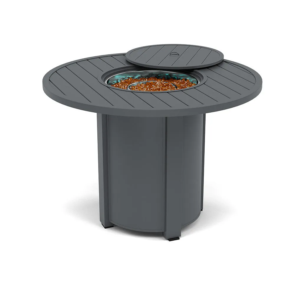 54" Round Balcony Fire Pit Table - Multiple Colors and Top Patterns