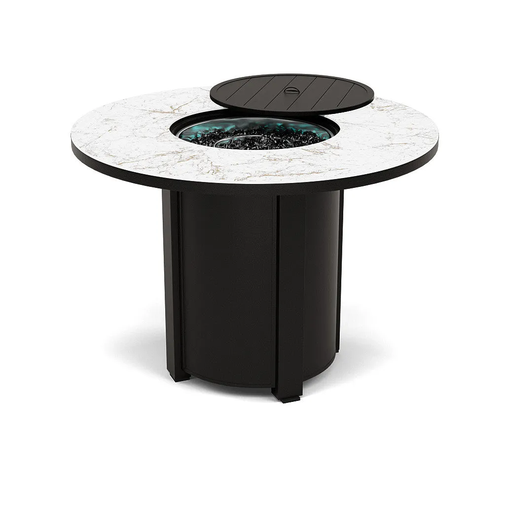 54" Round Balcony Fire Pit Table - Multiple Colors and Top Patterns