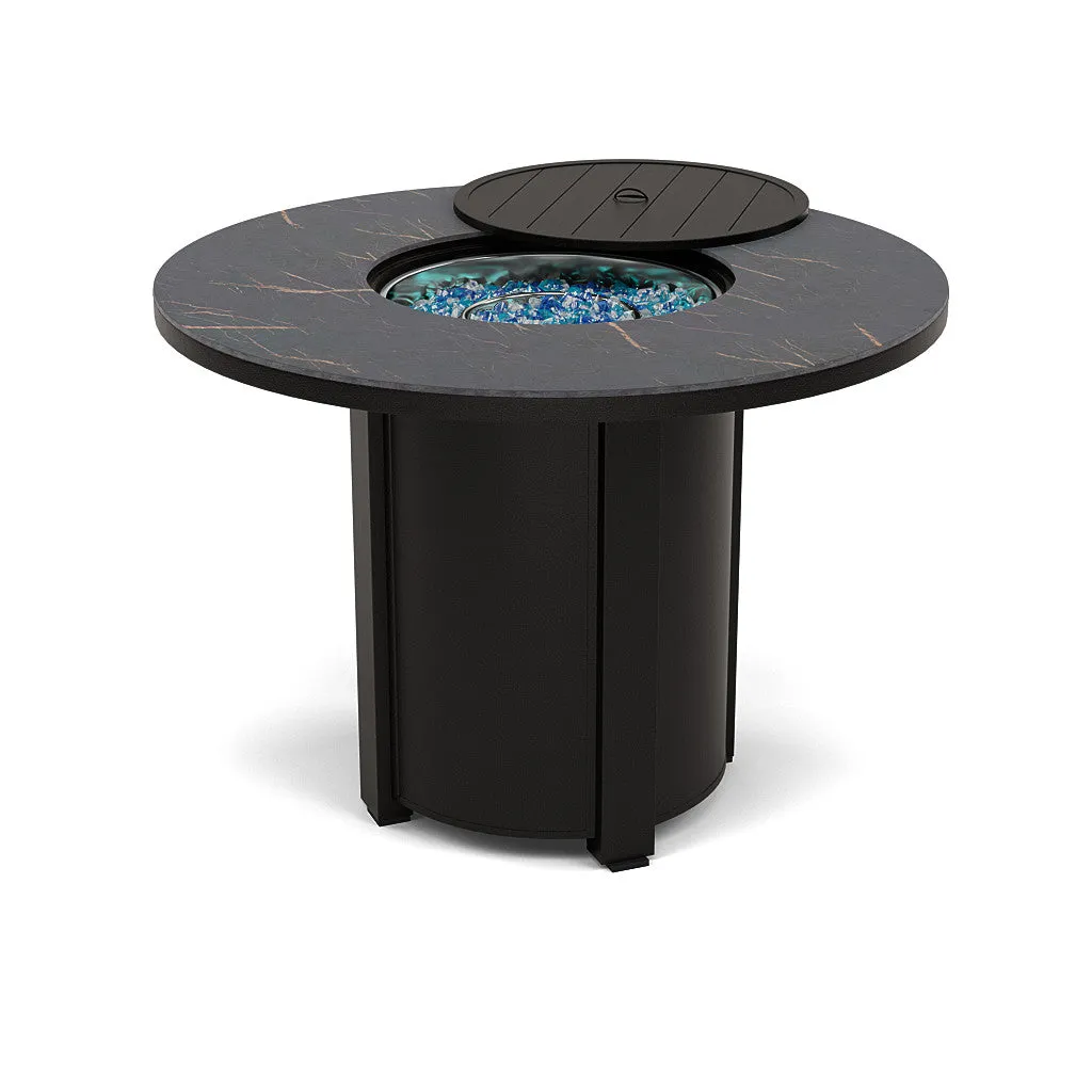 54" Round Balcony Fire Pit Table - Multiple Colors and Top Patterns