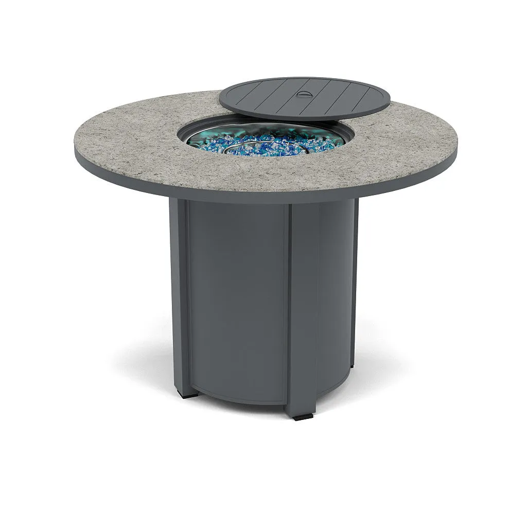 54" Round Balcony Fire Pit Table - Multiple Colors and Top Patterns