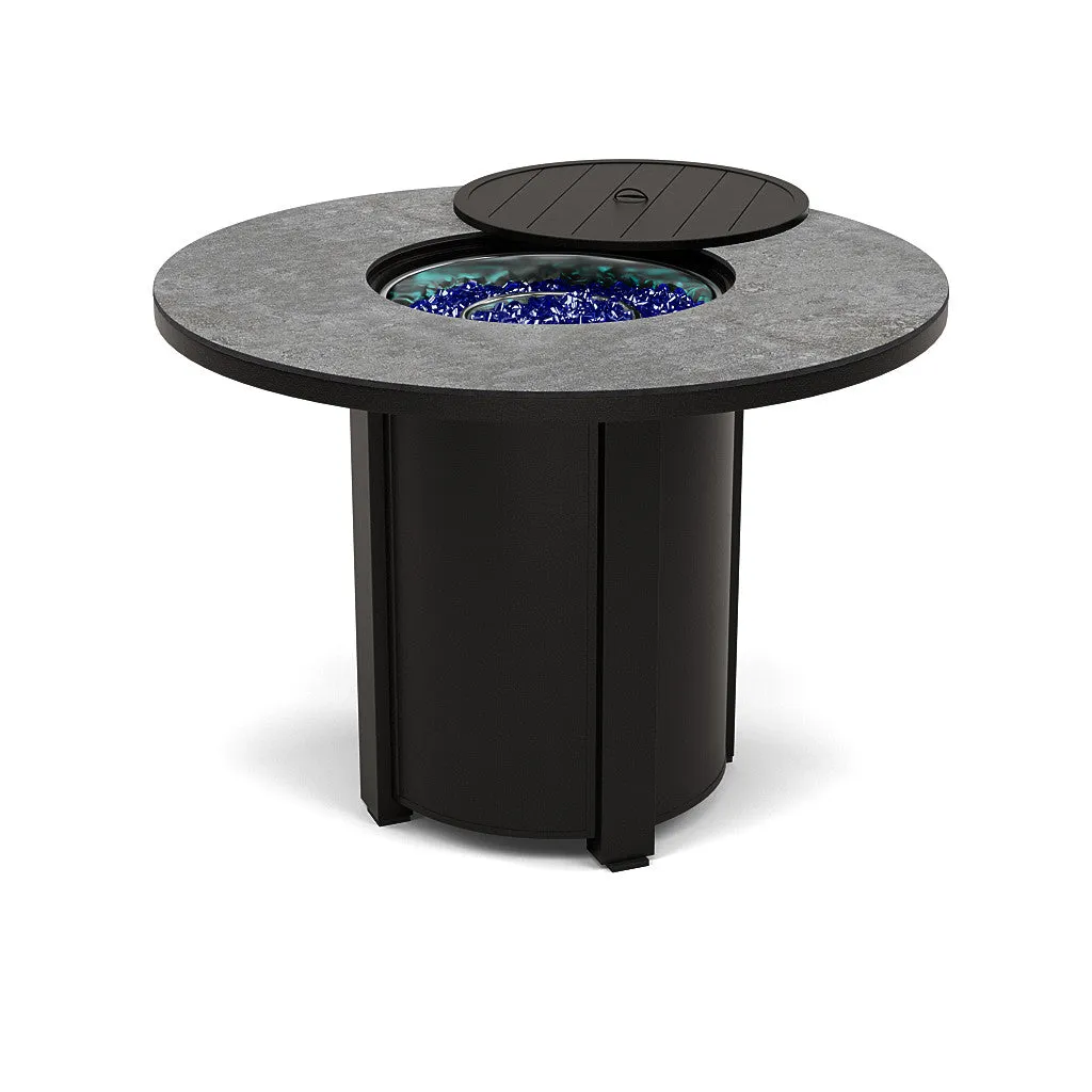 54" Round Balcony Fire Pit Table - Multiple Colors and Top Patterns