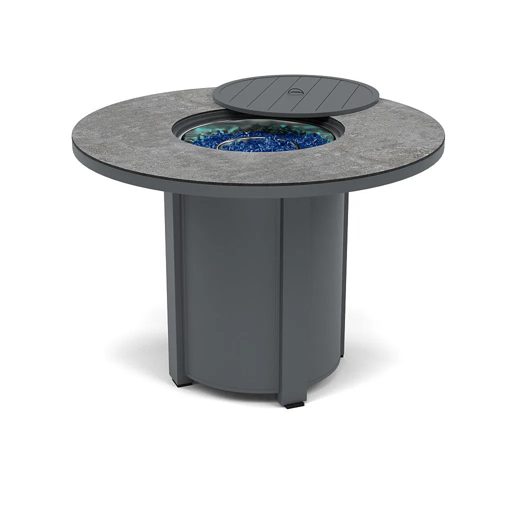 54" Round Balcony Fire Pit Table - Multiple Colors and Top Patterns