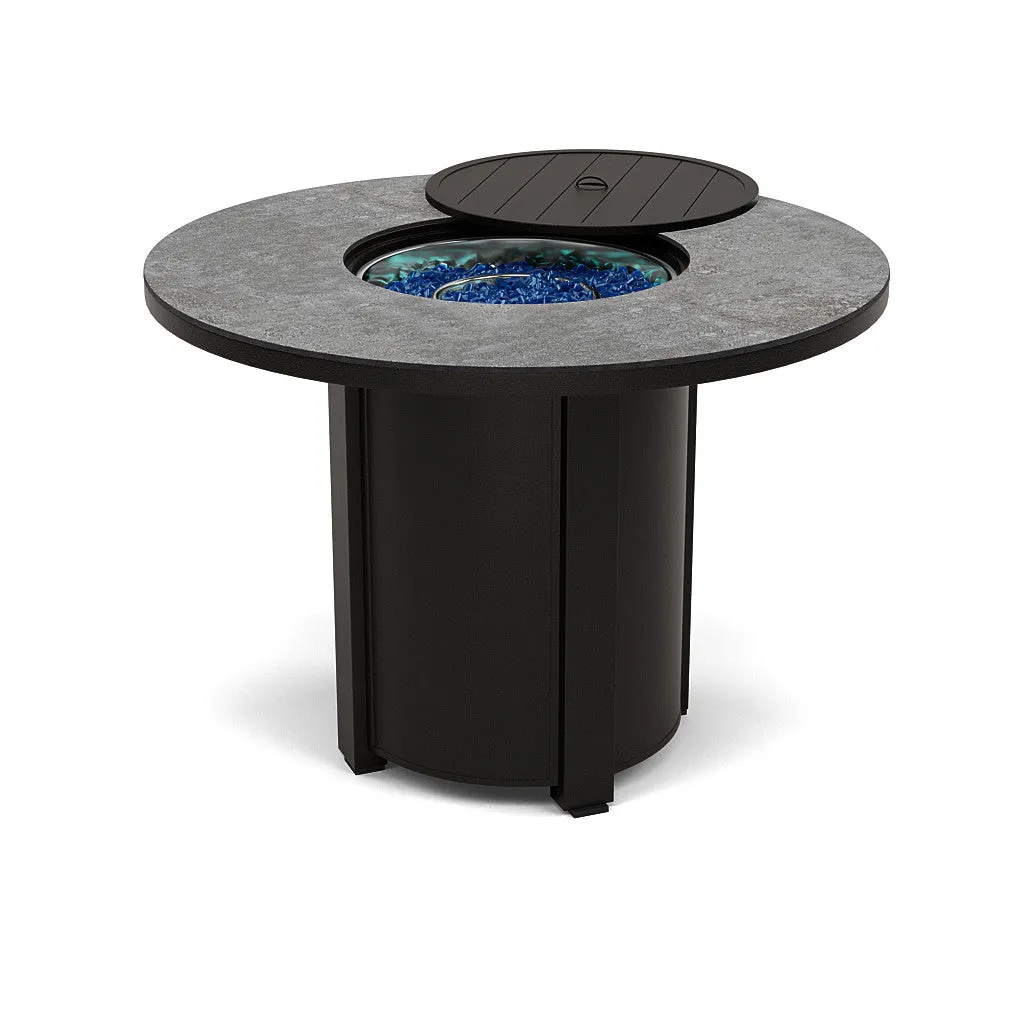 54" Round Balcony Fire Pit Table - Multiple Colors and Top Patterns