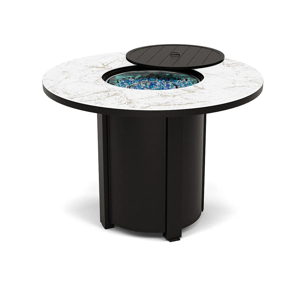 54" Round Balcony Fire Pit Table - Multiple Colors and Top Patterns