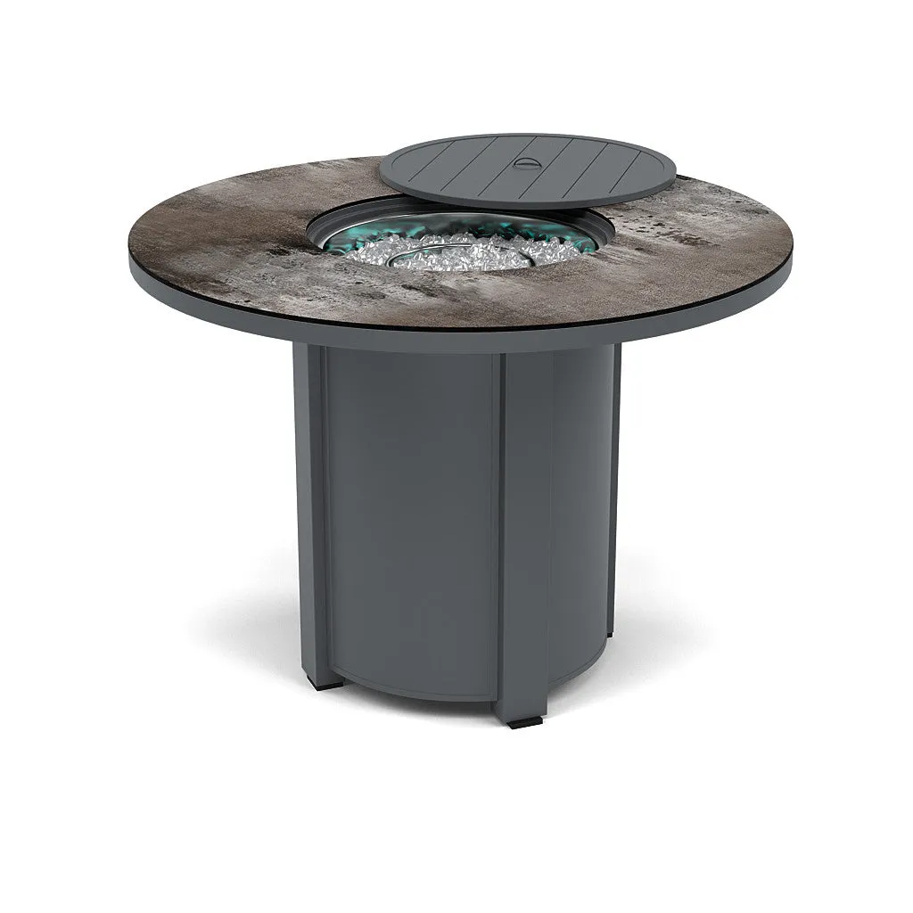 54" Round Balcony Fire Pit Table - Multiple Colors and Top Patterns