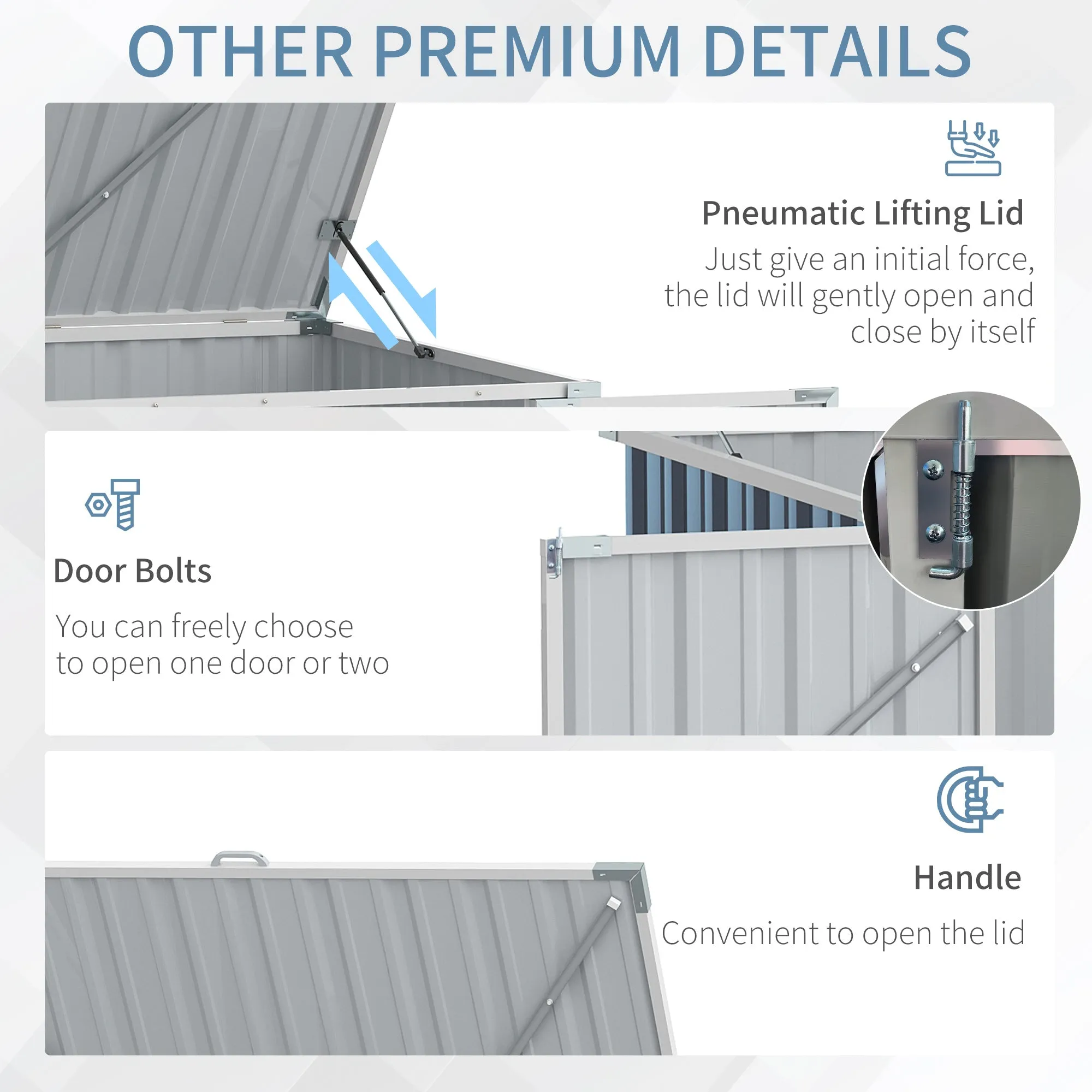 5ft x 3ft Garden 2-Bin Steel Storage Shed, Double Rubbish Storage Shed, Hide Dustbin w/ Locking Doors and Openable Lid