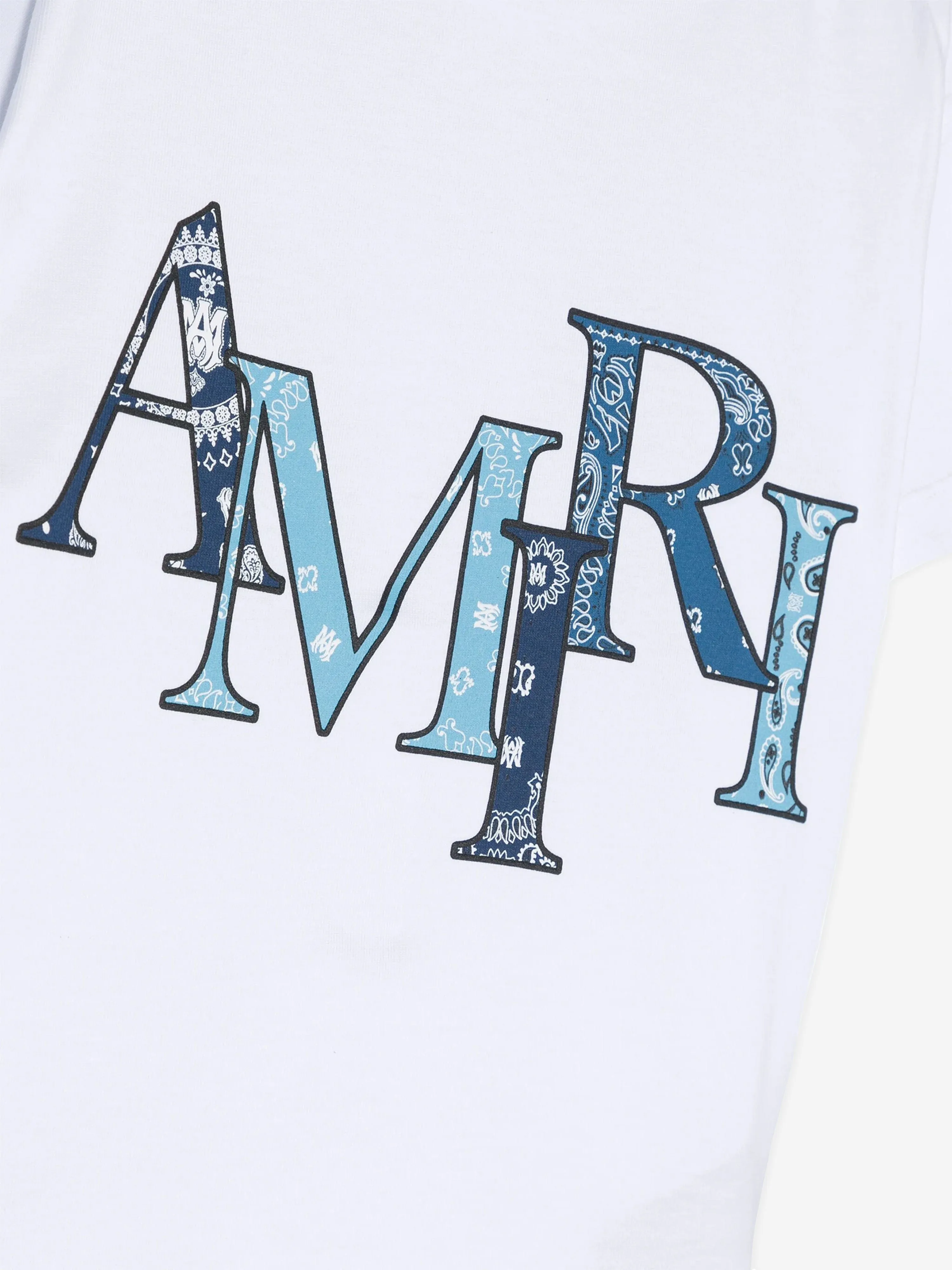 Amiri Kids Bandana Staggered Logo T-Shirt in White