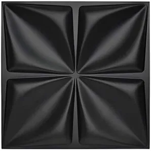 Art3d Matt Black 3D Wall Panel PVC Flower Design Cover 32 Sqft, for Interior Wall Decor in Living Room,Bedroom,Lobby,Office,Shopping Mall