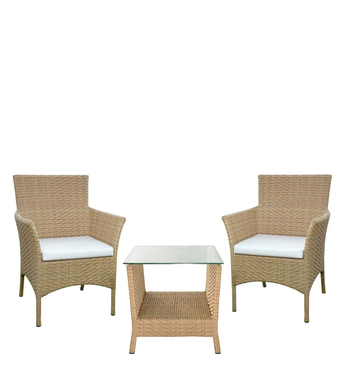 Babai Outdoor Patio Seating Set 2 Chairs and 1 Table Set (Cream)