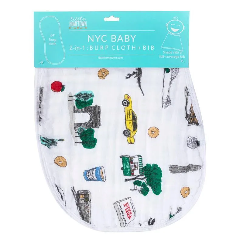 New York City Baby Burp Cloth and Bib Set