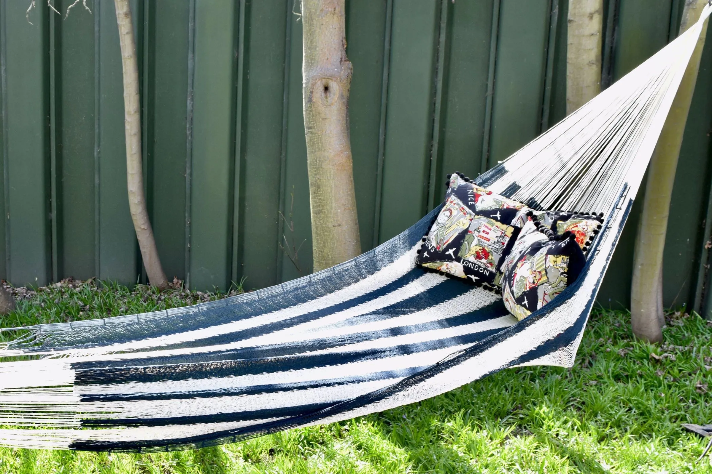 Black and white stripe hammock