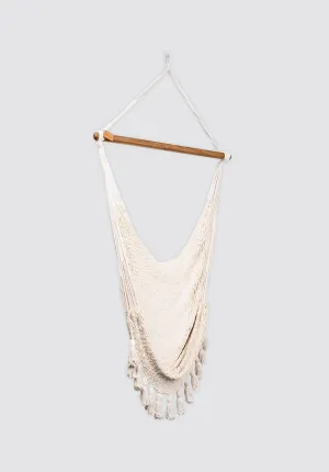 Boho Natural Cotton Hammock Swing with Tassels