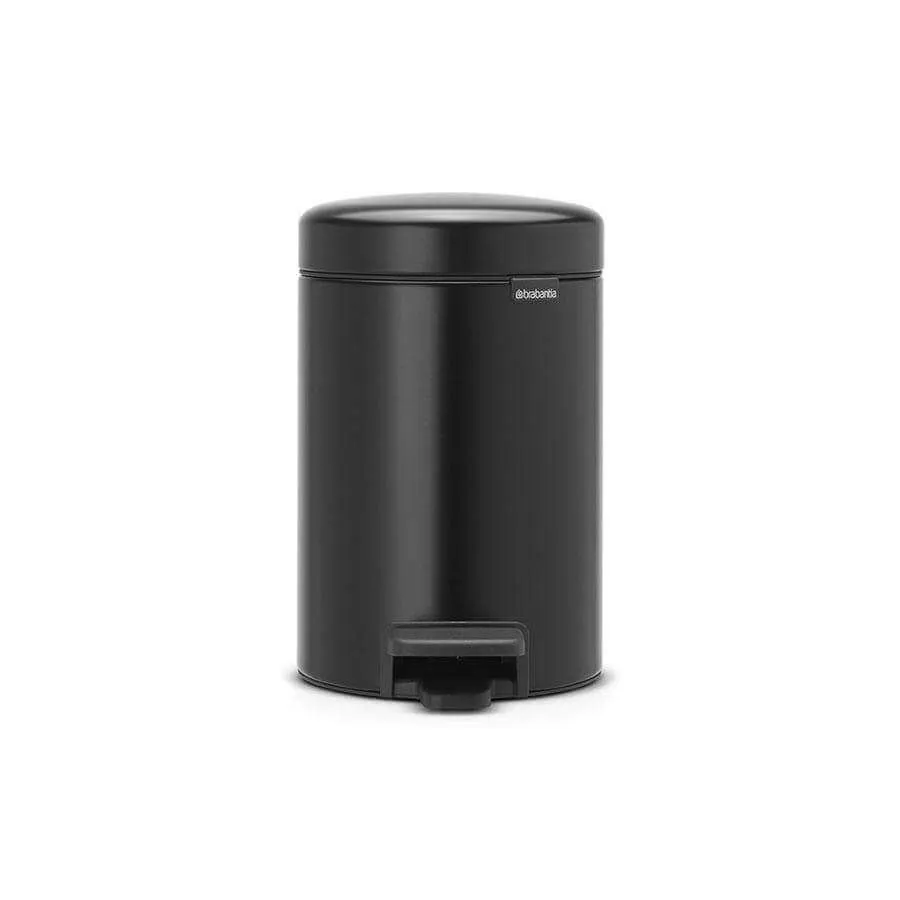 Brabantia Matt Black 3L Slow Close Pedal Bin