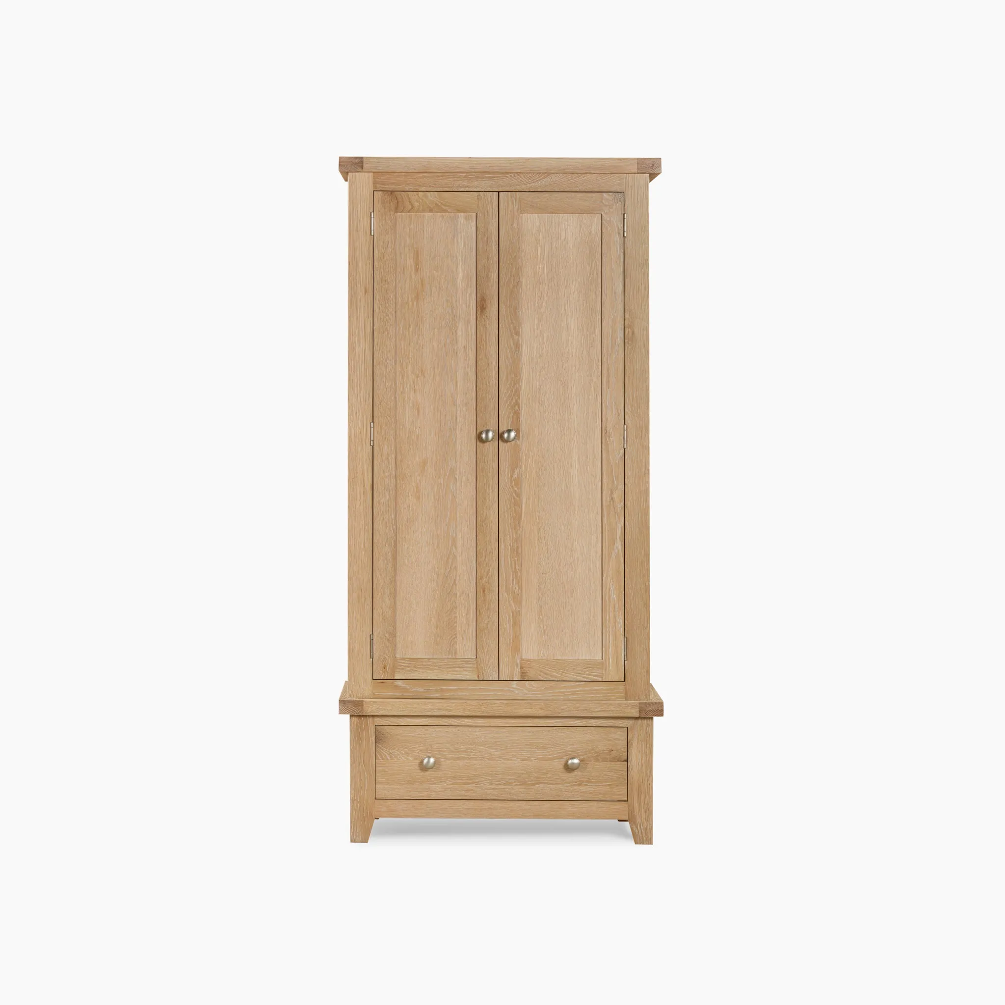 Burford Double Wardrobe with Drawer in Natural Oak