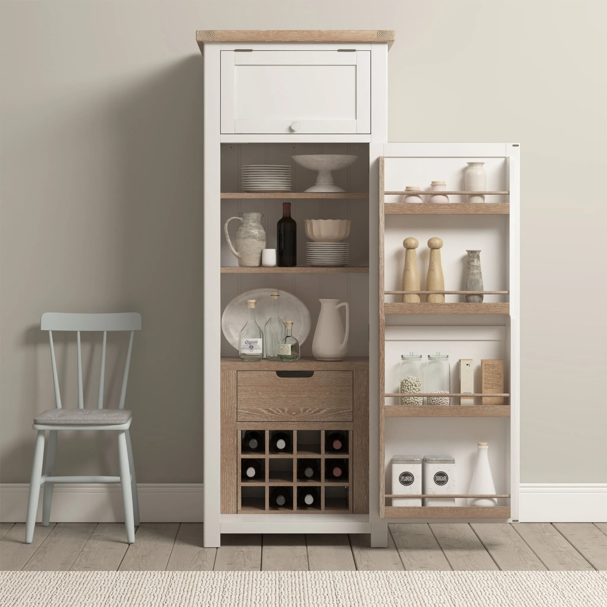 Burford Single Larder Unit in Warm White