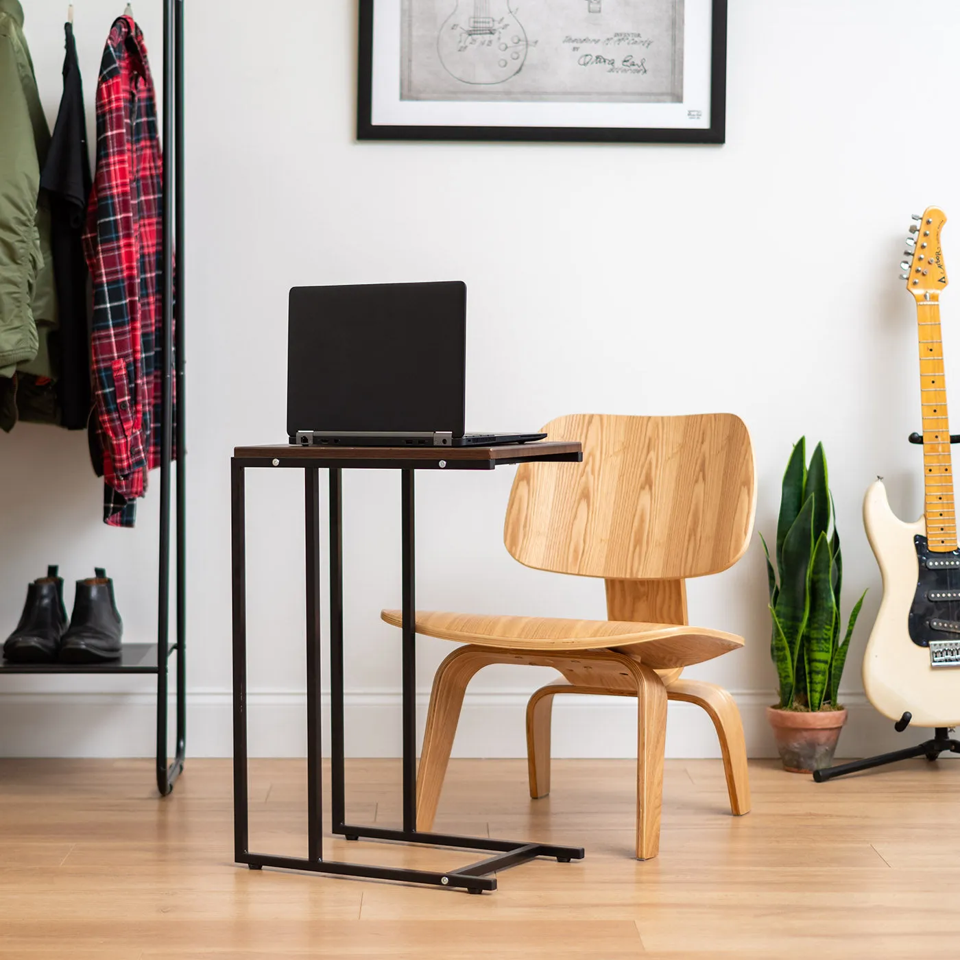 C-Shaped Side Table, Large, Brown