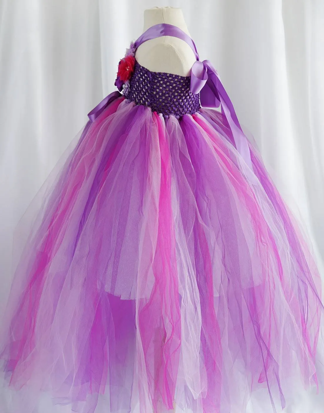 Caribbean Fuchsia One Shoulder Tulle Dress