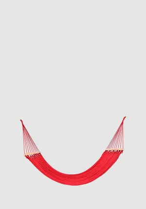 Classic Red Cotton Hammock (Wooden Bar)