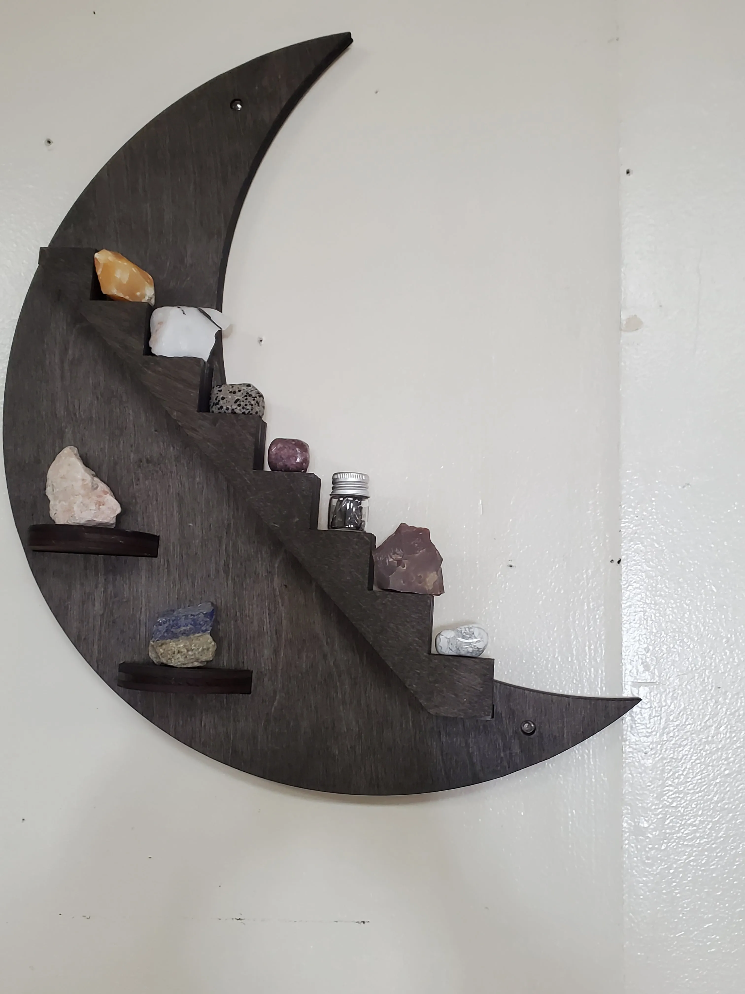 Crescent Moon Stair Crystal Shelf