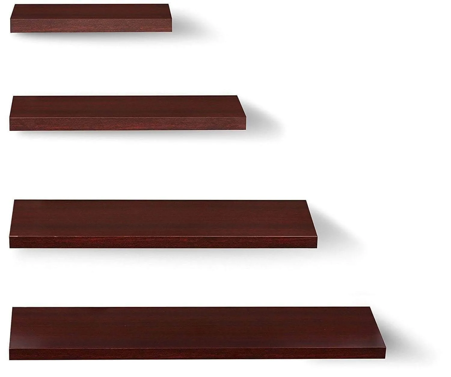 Delta S1 Decor Display Wall Shelves, Set of 4, Mahogany