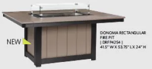 Donoma 42" x 54" Rectangular Fire Pit - Hammered Finish