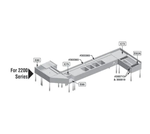 Eagle Group E80-2200 Underbar Ice Bin/Cocktail Station