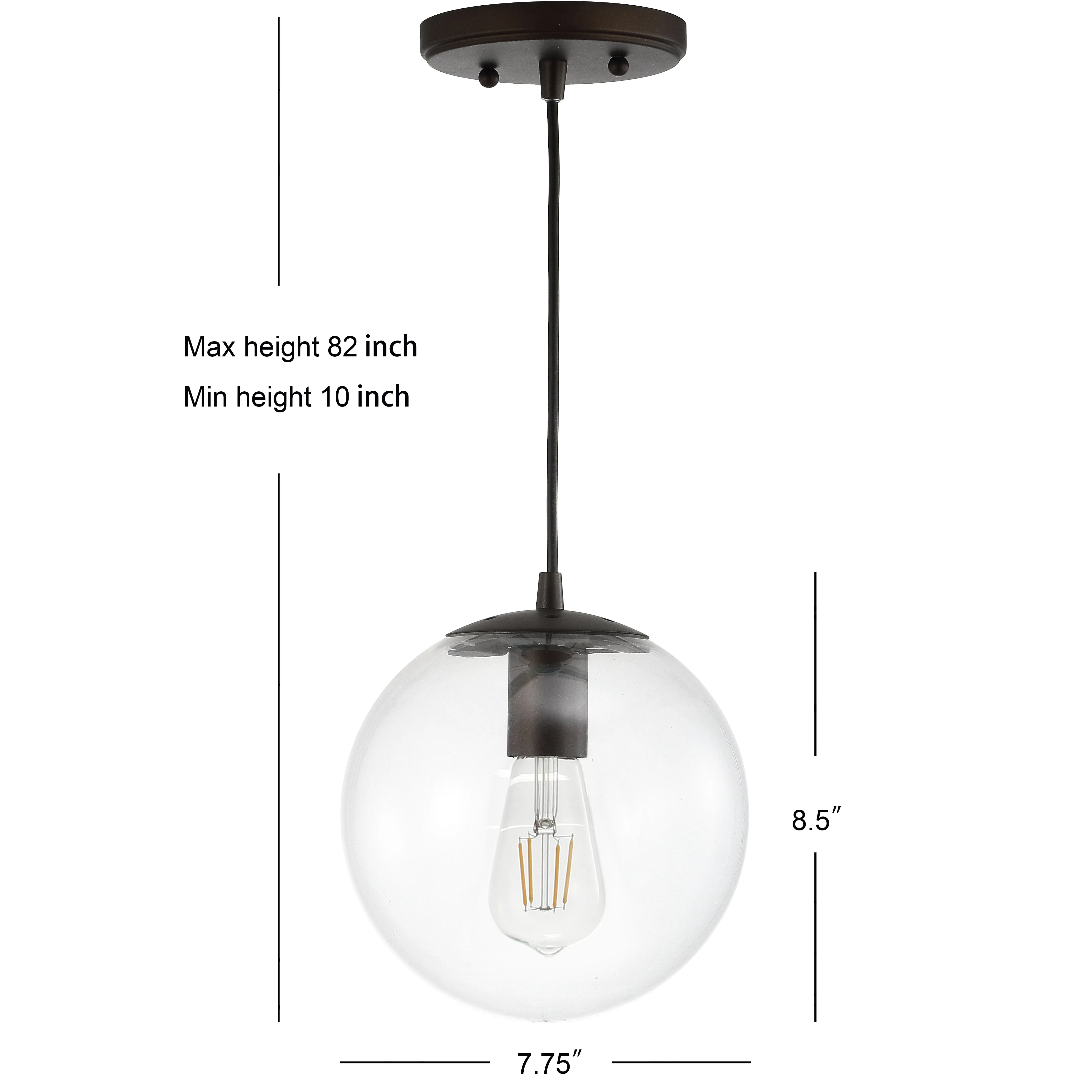 Elowen 7.75" Metal/Glass Globe LED Pendant