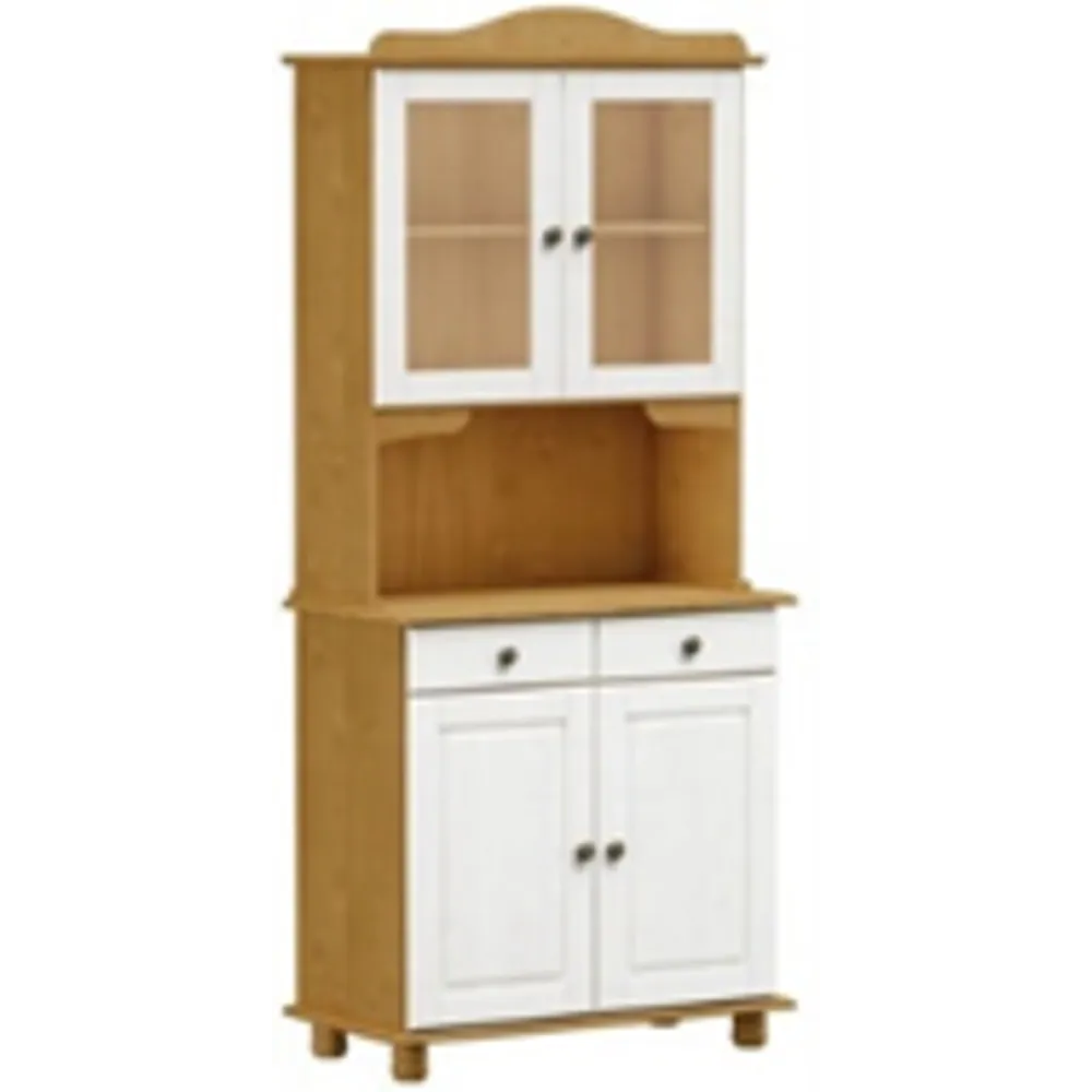 Finestra Rubi 2 2 Door Buffet Hutch L880 x W430 x H1970mm Teak Off White No Warranty