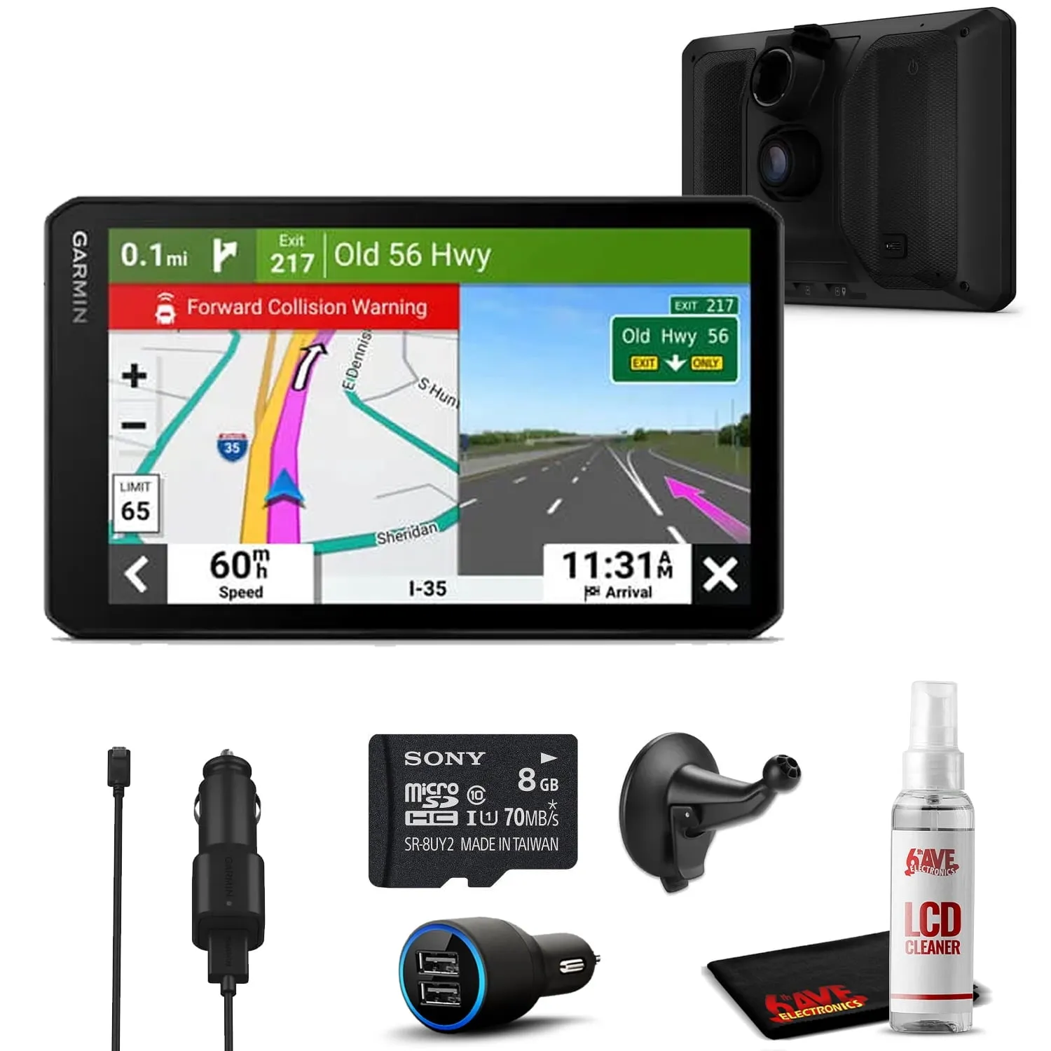 Garmin - DriveCam 76 7" GPS Navigator - Black with 6Ave Travel Bundle