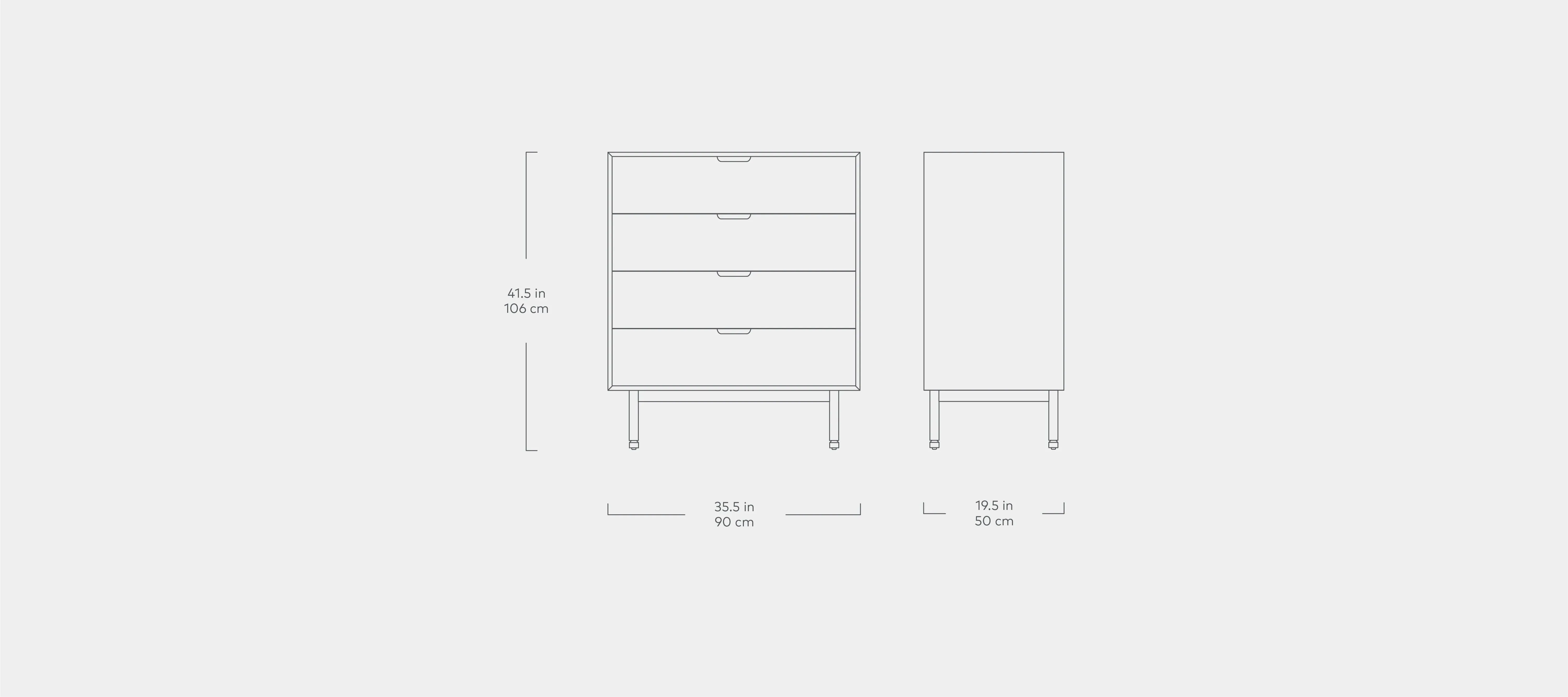 Gus* Modern Munro 4 Drawer Dresser