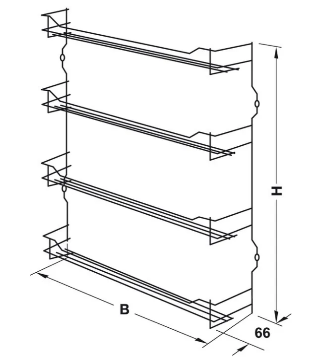 Hafele Spice Rack with 4 Shelfs