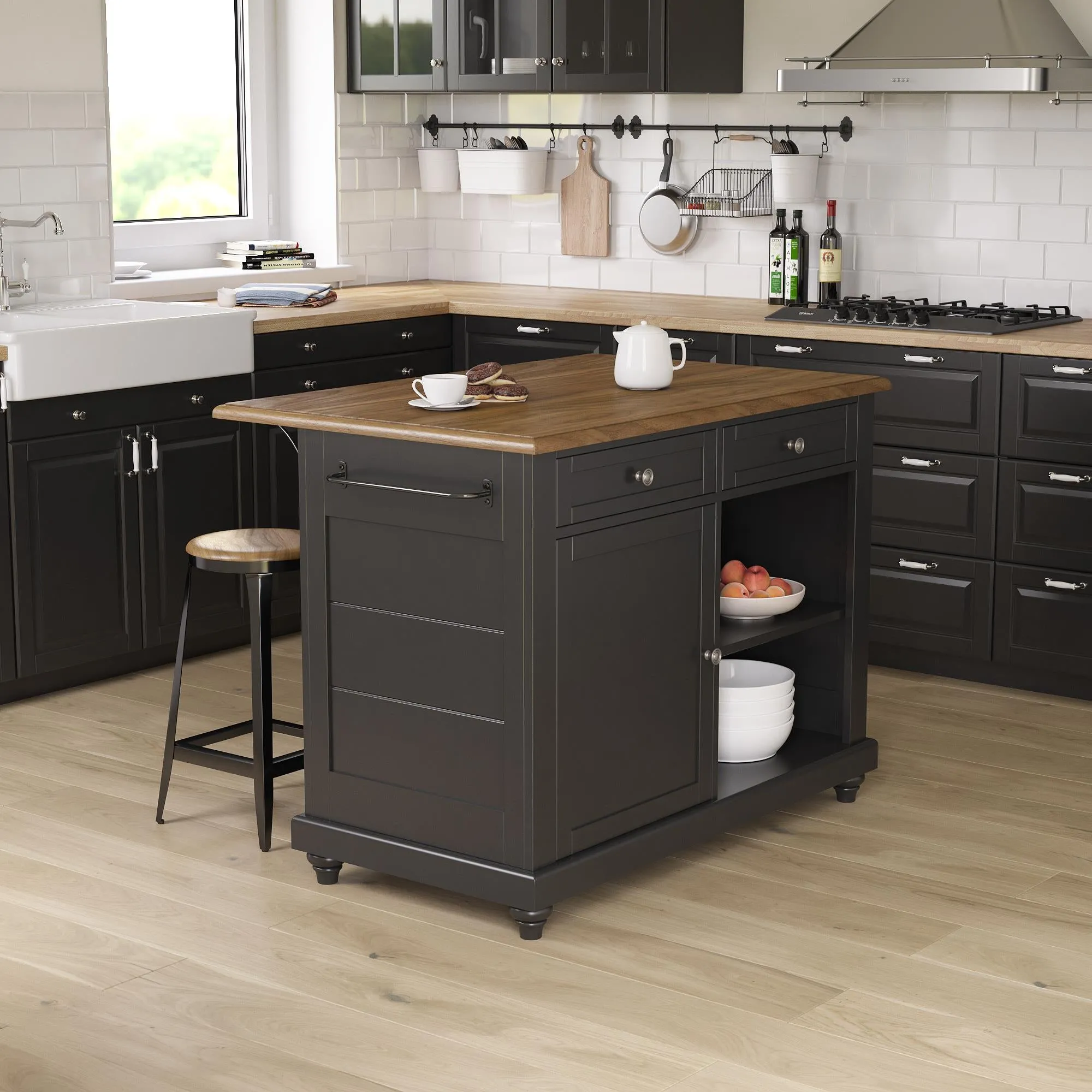 Kelsey Kitchen Island with 2 Stools