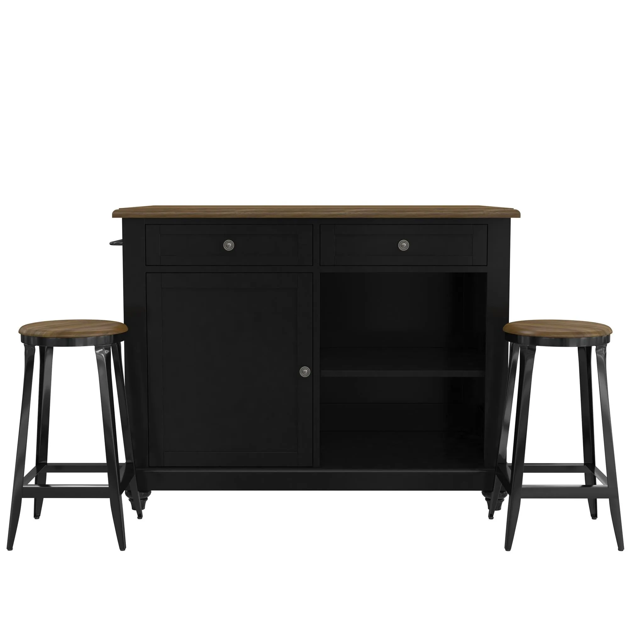 Kelsey Kitchen Island with 2 Stools