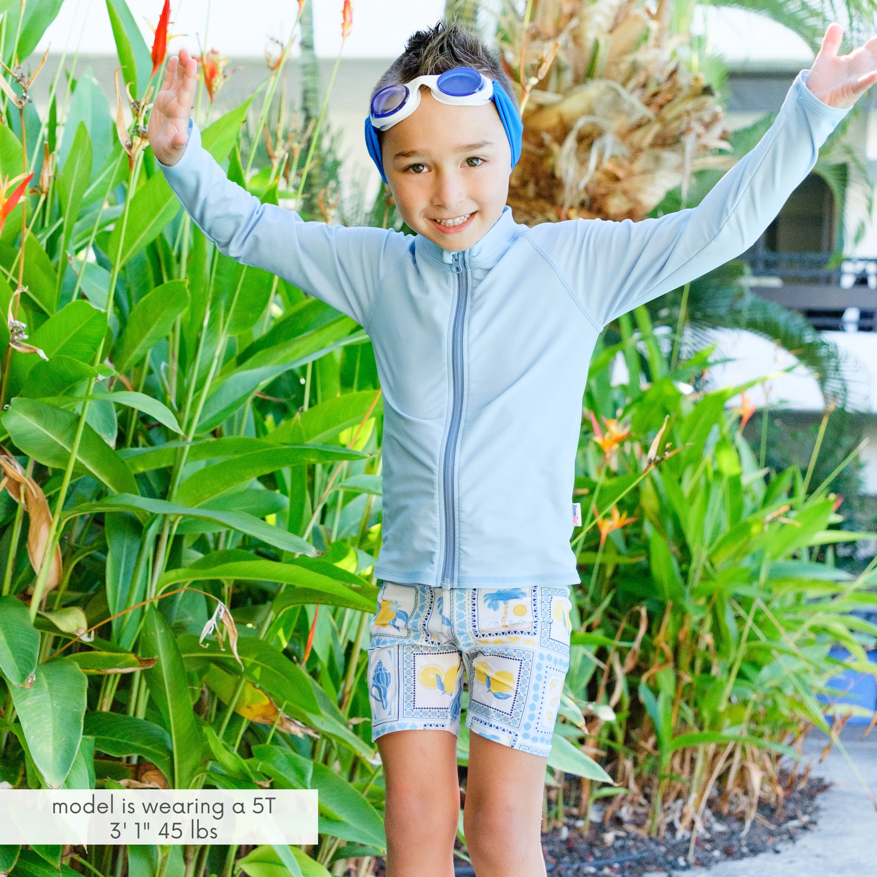 Kids Jammers Swim Shorts | "Mediterranean Lemons"