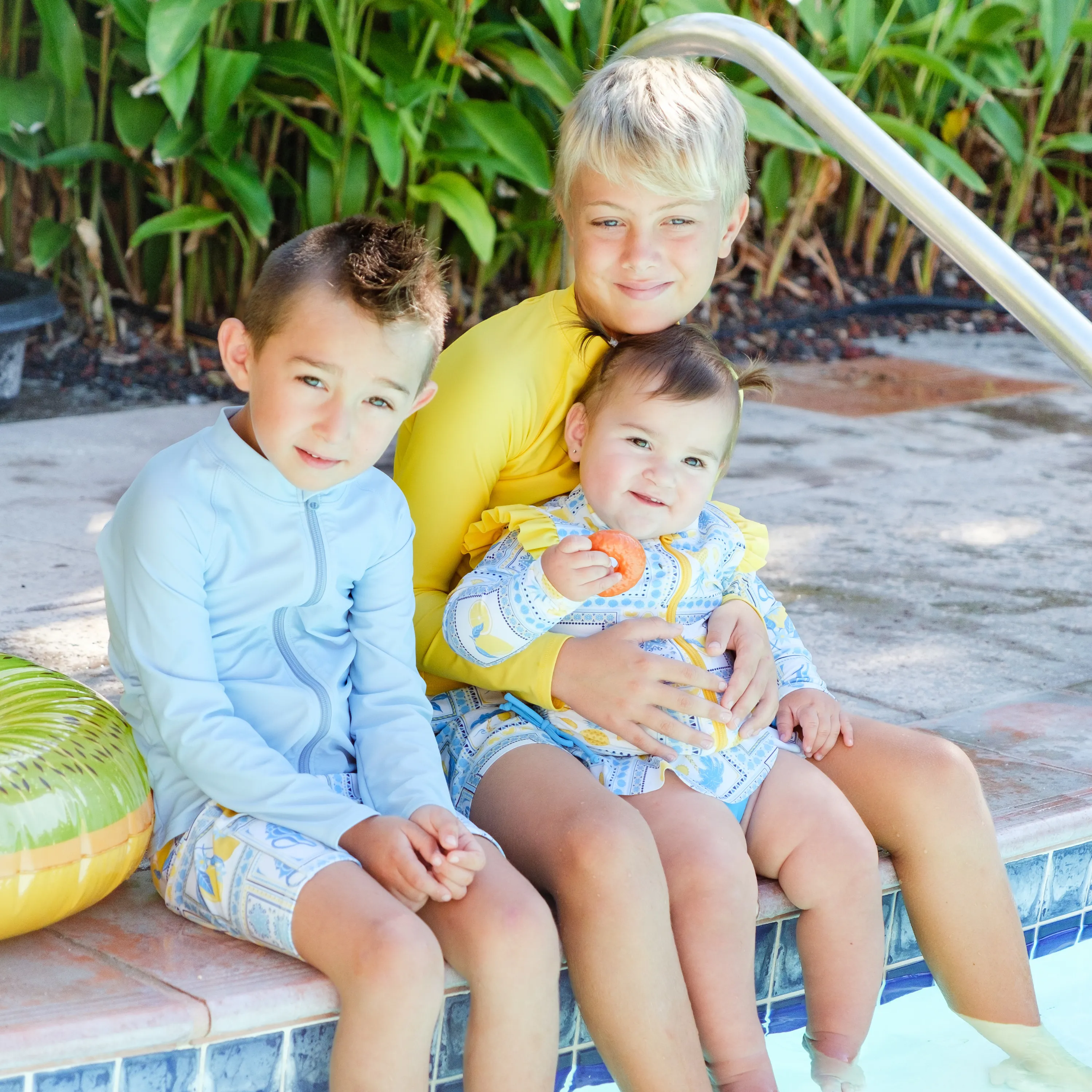 Kids Jammers Swim Shorts | "Mediterranean Lemons"