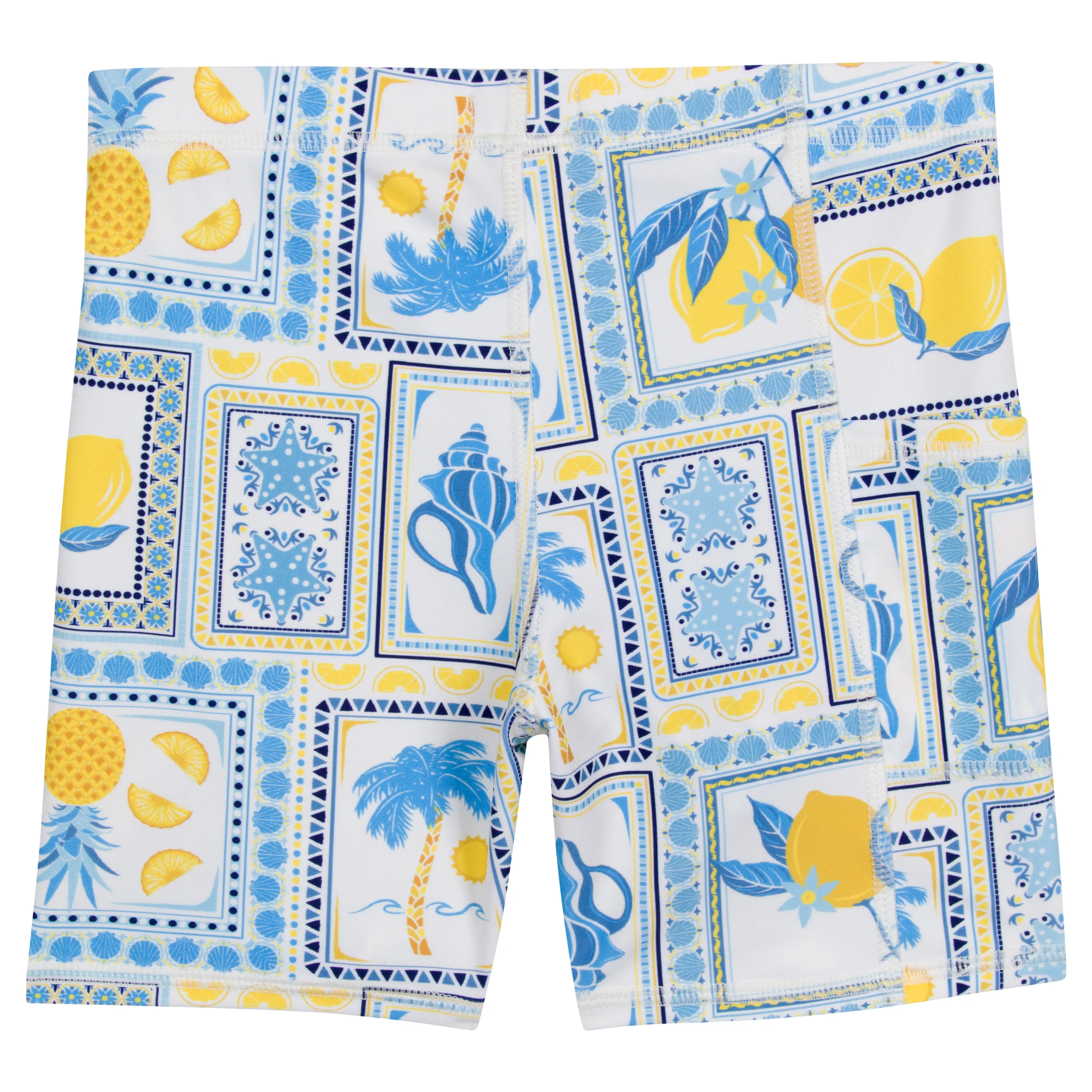 Kids Jammers Swim Shorts | "Mediterranean Lemons"