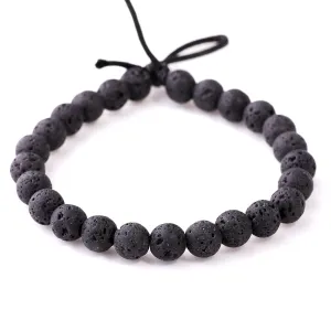 Lava 8mm Round - Large Hole Beads