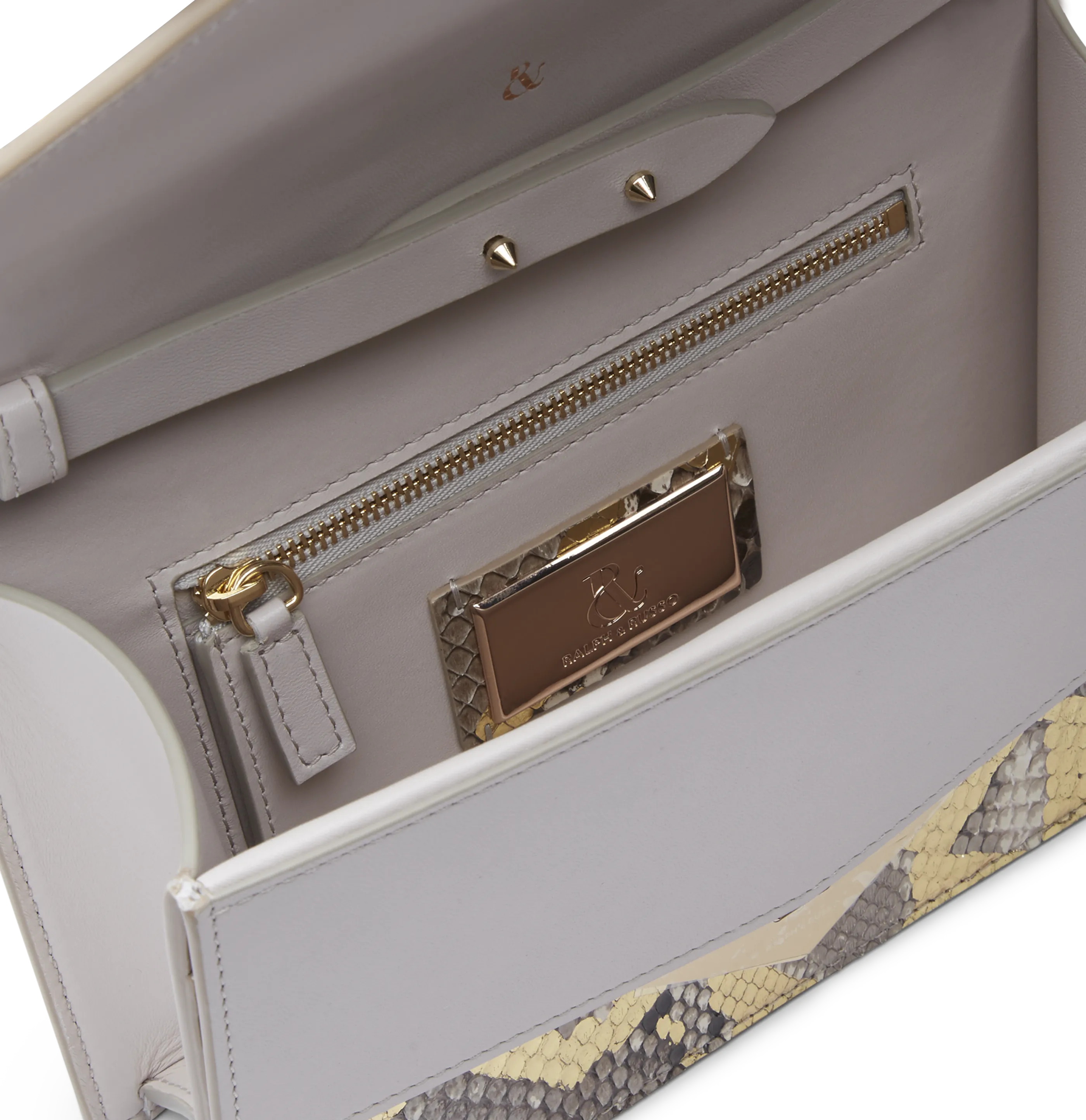 Light Grey Python and Nappa Leather with Light Gold Hardware