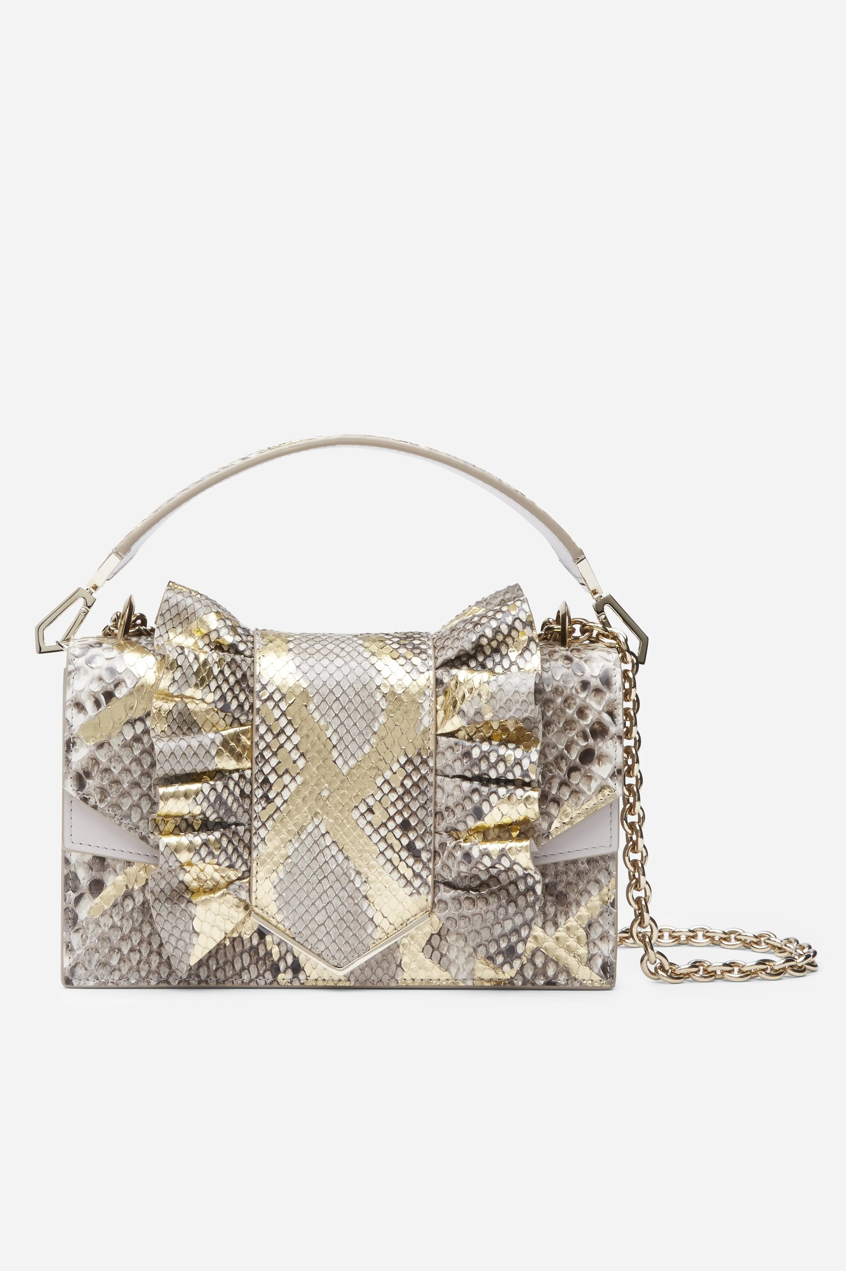 Light Grey Python and Nappa Leather with Light Gold Hardware