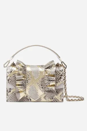 Light Grey Python and Nappa Leather with Light Gold Hardware