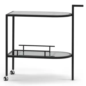 Luigi Glass Bar Cart - Black