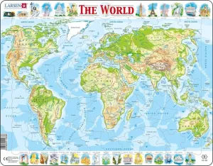 Map of World - 80 Piece Puzzle Larsen