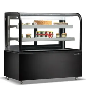 Marchia MB48-B 48" Curved Glass Refrigerated Bakery Display Case, Black